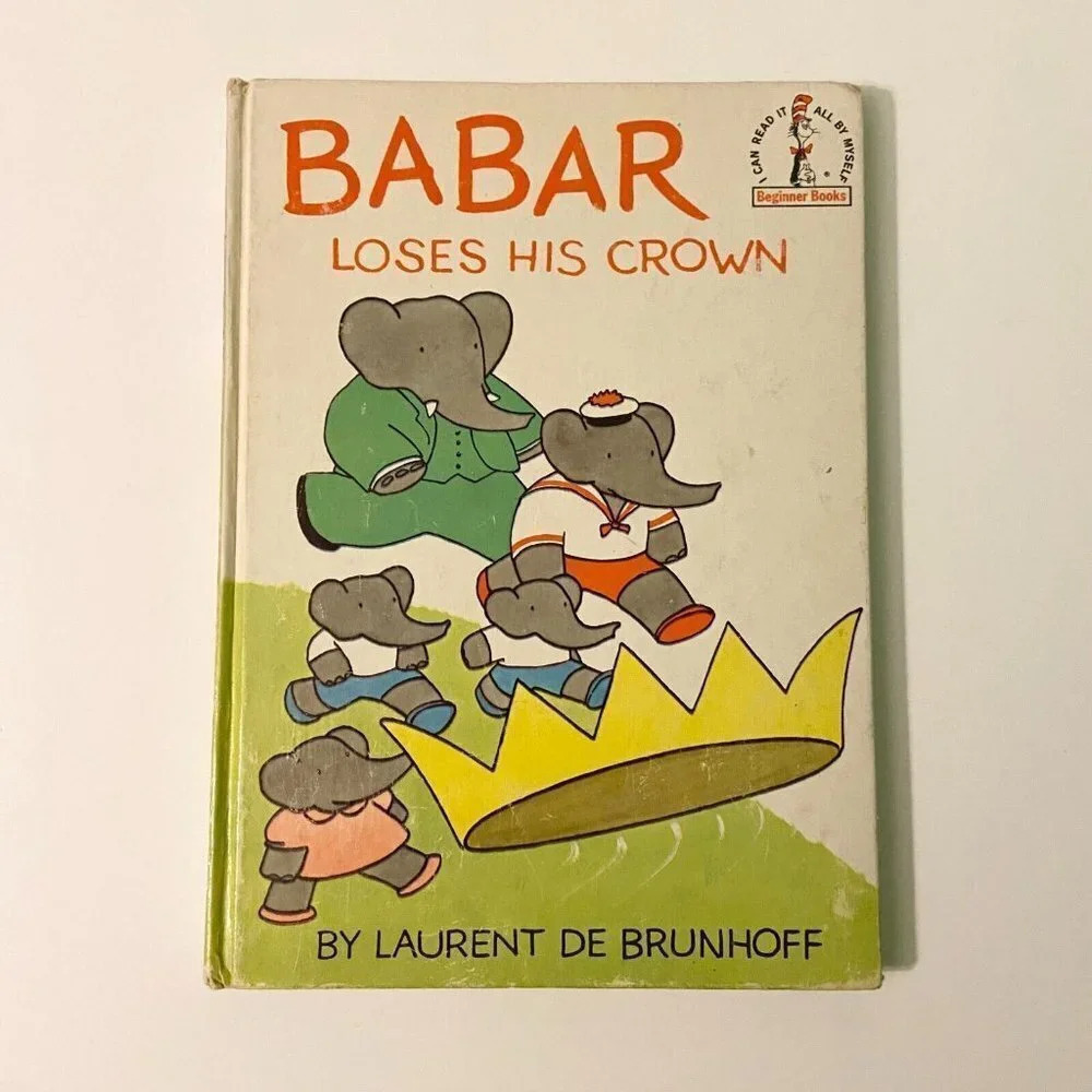 Vintage 1967 Babar Loses His Crown Laurent De Brunhoff Random House Book